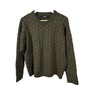 Bachrach Italy Textured Sweater Wool‎ Blend Mens Large Brown Black Pullover